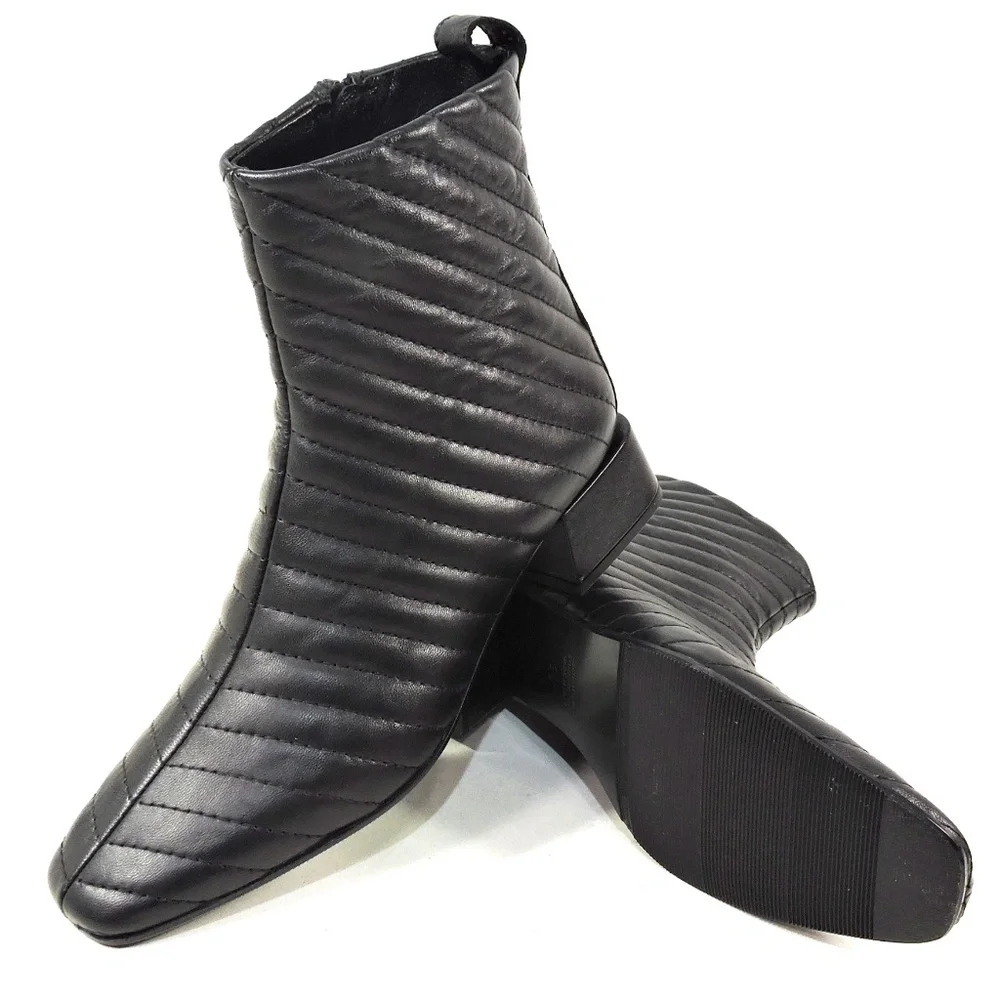 NAPOLEONI ๐ฎ๐น WOMEN'S BLACK SOFT LEATHER COMFORT ANKLE BOOTIE - Picture 7 of 8